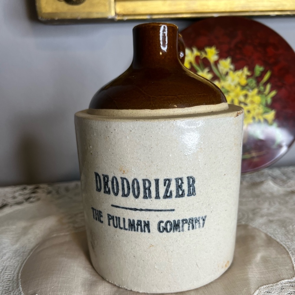 Western Stoneware Co's "The Deodorizer" Jug Made For The Pullman Railroad